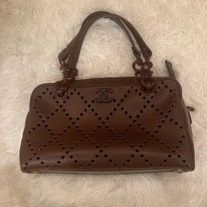 ❌SOLD❌Chanel Vintage Perforated Leather Bowling Bag